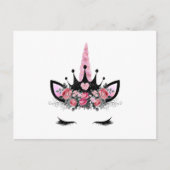 Eicornewimpers, Waterverf bloem, glitterhoorn Briefkaart (Voorkant)