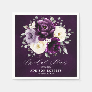 Eicplant Paars Plum Ivory White Vrijgezellenfeest  Servet