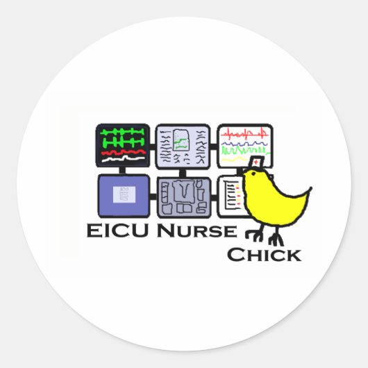 eICU Verpleegster chick Ronde Sticker (Voorkant)