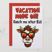 Eid Adha Grappige Meme- Geit in vakantiemodus Feestdagenkaart (Voorkant / Achterkant)