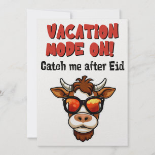 Eid Adha Grappige Meme- Geit in vakantiemodus Feestdagenkaart