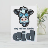 Eid Adha Grappige Meme- Geit in vakantiemodus Feestdagenkaart (Staand voorkant)