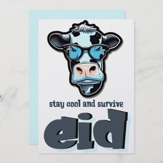 Eid Adha Grappige Meme- Geit in vakantiemodus Feestdagenkaart (Voorkant / Achterkant)