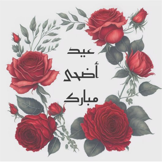 Eid Adha Mubarak Arab Sticker (Voorkant)