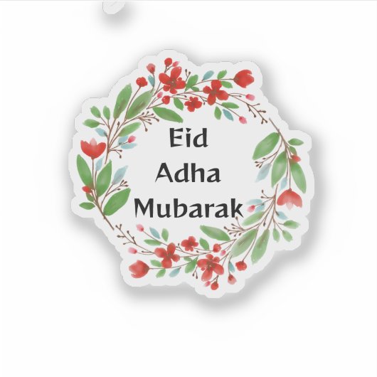 Eid Adha Mubarak English Sticker (Voorkant)