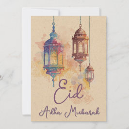 Eid Adha Mubarak Islamitische Lantaarns Kaart