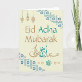 Eid Adha Mubarak met Arabische kalligrafie Kaart (Voorkant)