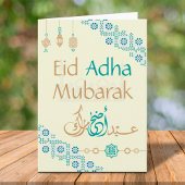 Eid Adha Mubarak met Arabische kalligrafie Kaart