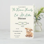 Eid Al Adha Beige Cute Schaap Feest Kaart (Staand voorkant)