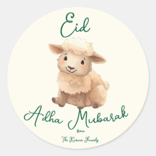 Eid Al Adha Beige cute Schaap Feest Ronde Sticker