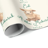 Eid  Al Adha Beige Cute Sheep Dinner  Cadeaupapier (Rol Hoek)