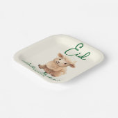 Eid  Al Adha Beige Cute Sheep Dinner  Papieren Bordje (Gebogen)