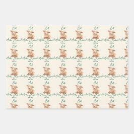 Eid Al Adha Beige Schattig Schaap Inpakpapier Vel