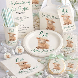 Eid Al Adha Beige Schattige Schaap Diner Papieren Bekers