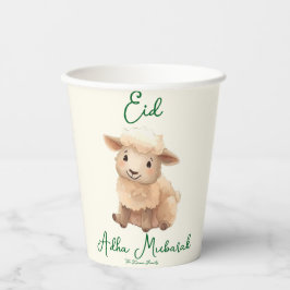 Eid Al Adha Beige Schattige Schaap Diner Papieren Bekers