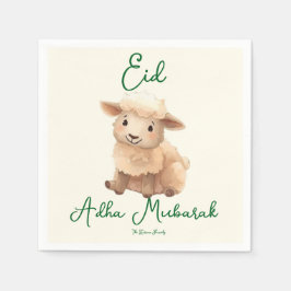 Eid Al Adha Beige Schattige Schaap Eten Servet