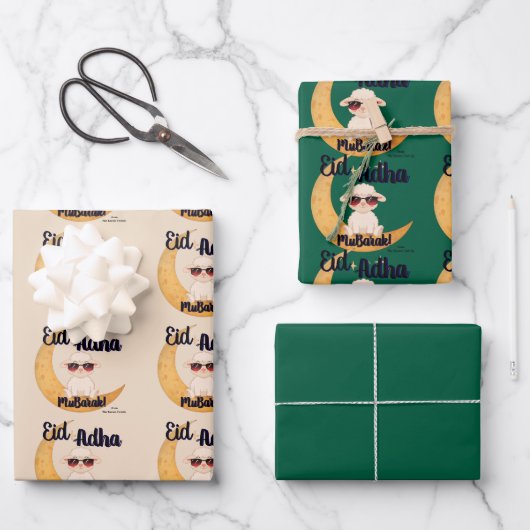 Eid Al Adha Cute Schaap Gift Wrap inpakpapier Vel (Voorkant)