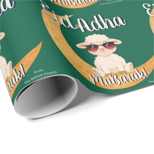 Eid Al Adha Cute Sheep Gift Wrap wrapping paper Cadeaupapier (Rol Hoek)