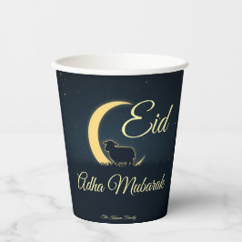 Eid Al Adha Dark Blue Sheep Dinner Papieren Bekers
