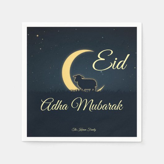 Eid  Al Adha Dark Blue Sheep  Dinner  Servet (Voorkant)