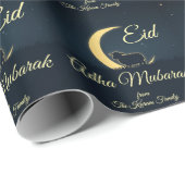 Eid Al Adha Donkerblauwe Schaap Diner Cadeaupapier (Rol Hoek)