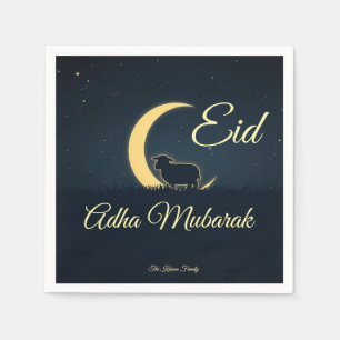 Eid Al Adha Donkerblauwe Schaap Diner  Servet