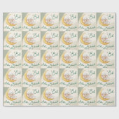 Eid  Al Adha Dusty Green Cute Sheep Dinner  Cadeaupapier (Vlak)