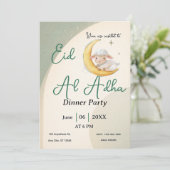 Eid  Al Adha Dusty Green Sheep  Card invitation Kaart (Staand voorkant)
