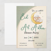 Eid  Al Adha Dusty Green Sheep  Card invitation Kaart (Voorkant / Achterkant)