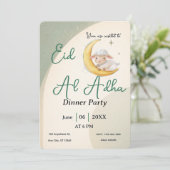 Eid  Al Adha Dusty Green Sheep Dinner Party Kaart (Staand voorkant)