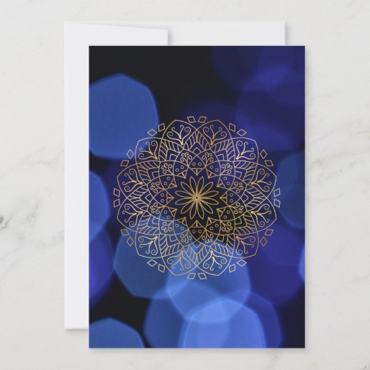 Eid Al Adha Golden Mandala Flat Vakantie Kaart (Achterkant)