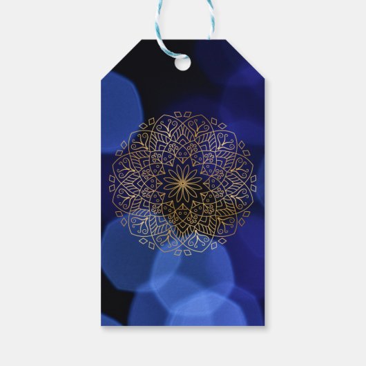 Eid Al Adha Golden Mandala Flat Vakantie Kaart Cadeaulabel (Achterkant)