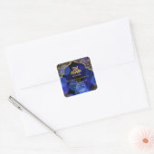 Eid Al Adha Golden Mandala Flat Vakantie Kaart Vierkante Sticker (Envelop)
