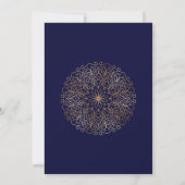 Eid Al Adha Golden Mandala Navy Blue Vakantie Kaart (Achterkant)