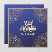 Eid Al Adha Golden Mandala Star Flat Vakantie Kaar (Voorkant / Achterkant)