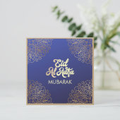 Eid Al Adha Golden Mandala Star Flat Vakantie Kaar (Staand voorkant)