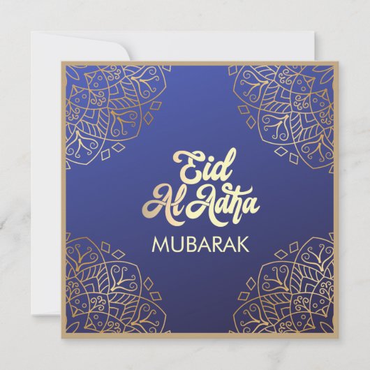 Eid Al Adha Golden Mandala Star Flat Vakantie Kaar (Voorkant)