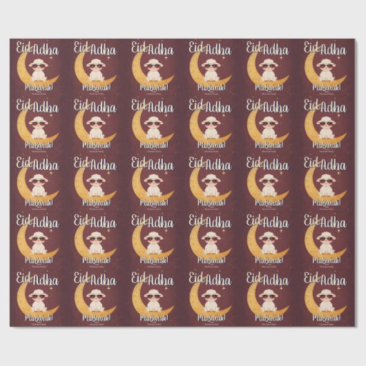 Eid Al Adha Grappig Cute Schaap Diner Cadeaupapier (Vlak)