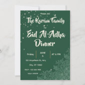 Eid Al-Adha Groene Diner Kaart (Voorkant)