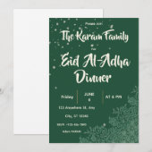 Eid Al-Adha Groene Diner Kaart (Voorkant / Achterkant)