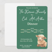 Eid Al Adha Groene Lieve Schaap Feest Kaart (Voorkant / Achterkant)