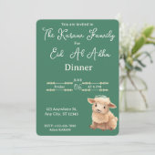 Eid Al Adha Groene Lieve Schaap Feest Kaart (Staand voorkant)