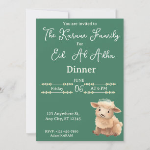 Eid Al Adha Groene Lieve Schaap Feest Kaart