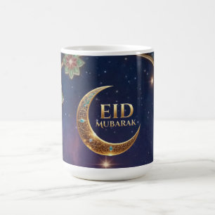 Eid Al-Adha Islamitische viering Goud en marinebla Koffiemok