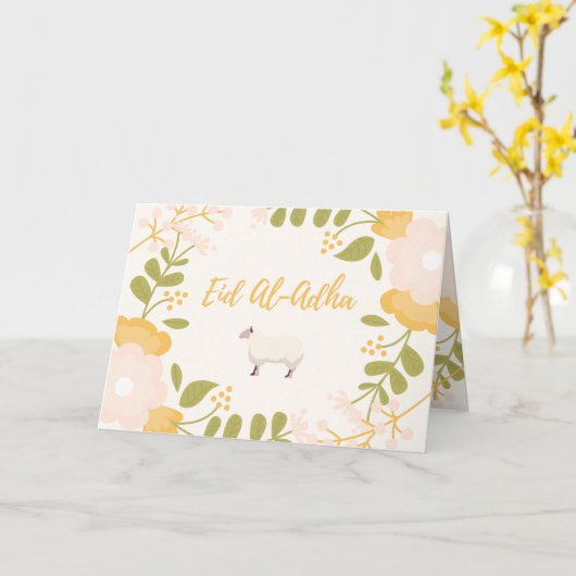 Eid al-Adha Kaart (Gele Bloem)