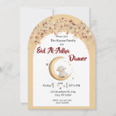 Eid Al Adha Mubarak Bloem Moderne Kaart (Voorkant)