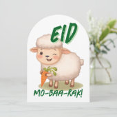 Eid Al Adha Mubarak Cute Sheep Greeting Card  Kaart (Staand voorkant)