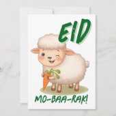 Eid Al Adha Mubarak Cute Sheep Greeting Card  Kaart (Voorkant)