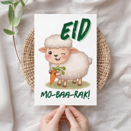 Eid Al Adha Mubarak Cute Sheep Greeting Card Kaart