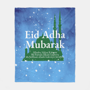 Eid Al-adha Mubarak Fleece Deken